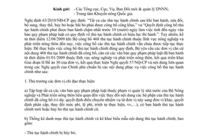 Công văn 986/BNN-VP riển khai thống kê, công bố thủ tục hành chính
