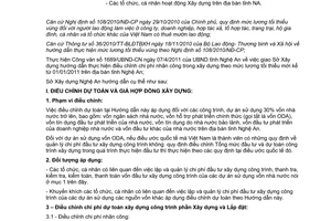 Công văn 476/SXD-KTKH hướng dẫn điều chỉnh dự toán xây dựng công trình