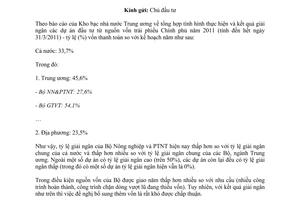 Công văn 2235/BNN-KH thực hiện giải ngân dự án đầu tư từ nguồn vốn Trái phiếu
