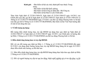 Công văn 1658/BHXH-CSXH hướng dẫn thực hiện điều chỉnh lương hưu, trợ cấp