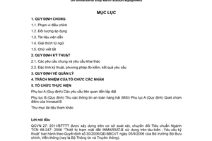 Quy chuẩn kỹ thuật Quốc gia QCVN 27:2011/BTTTT về thiết bị trạm mặt đất Inmarsat-B sử dụng trên tàu biển do Bộ trưởng Bộ Thông tin và Truyền thông ban hành