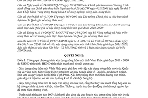 Nghị quyết 03/2011/NQ-HĐND xây dựng nông thôn mới tỉnh Vĩnh Phúc giai đoạn 2011-