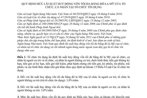 Thông tư 09/2011/TT-NHNN mức lãi suất huy động vốn tối đa bằng đô la