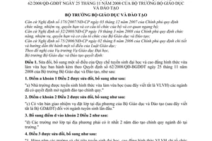 Thông tư 15/2011/TT-BGDĐT sửa đổi Quy chế tuyển sinh đại học và cao đẳng