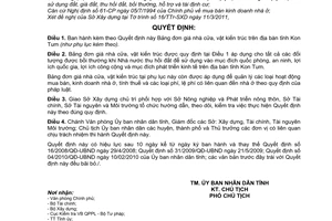 Quyết định 09/2011/QĐ-UBND Bảng đơn giá nhà cửa, vật kiến trúc