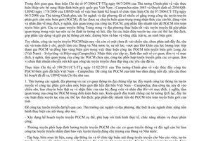 Chỉ thị 12/2011/CT-UBND tăng cường phối hợp tuyên truyền công tác phân giới