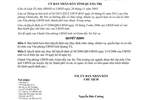 Quyết định 08/2011/QĐ-UBND quyền hạn cơ cấu tổ chức văn phòng Ủy ban Quảng Trị