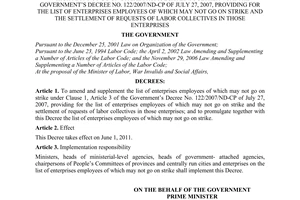 Decree No. 28/2011/ND-CP amending and supplementing the list of enterprises