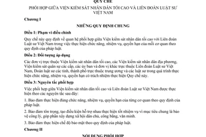 Quy chế 01/2011/QCPH/VKSNDTC-LĐLSVN phối hợp giữa Viện kiểm sát nhân dân tối cao