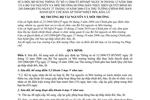 Thông tư 10/2011/TT-BTNMT sửa đổi Thông tư 11/2006/TT-BTNMT