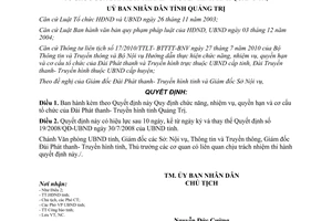 Quyết định 07/2011/QĐ-UBND chức năng nhiệm vụ quyền hạn Đài Phát thanh Quảng Trị