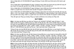 Thông tư 13/2011/TT-BTNMT ký hiệu bản đồ hiện trạng sử dụng đất