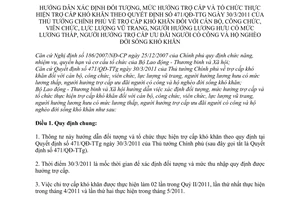 Thông tư 07/2011/TT-BLĐTBXH hướng dẫn xác định đối tượng, mức hưởng trợ cấp