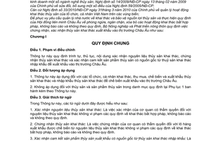 Thông tư 28/2011/TT-BNNPTNT chứng nhận, xác nhận thủy sản khai thác xuất khẩu