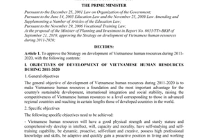Decision No. 579/QD-TTg approving the strategy on development of Vietnamese