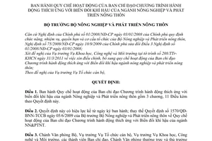 Quyết định 796/QĐ-BNN-TCCB  Quy chế hoạt động Ban chỉ đạo Chương trình