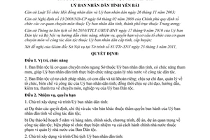 Quyết định 521/QĐ-UBND chức năng nhiệm vụ quyền hạn của Ban Dân tộc Yên Bái