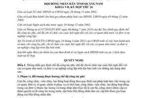 Nghị quyết 190/2011/NQ-HĐND công tác phí các cơ quan hành chính Quảng Nam