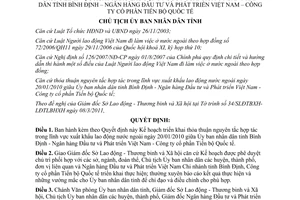 Quyết định 831/QĐ-CTUBND 2011 thỏa thuận hợp tác lĩnh vực xuất khẩu Bình Định