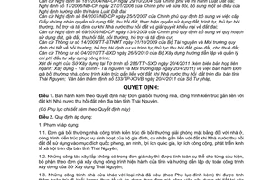 Quyết định 19/2011/QĐ-UBND Đơn giá bồi thường nhà, công trình kiến trúc