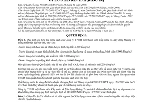 Quyết định 10/2011/QĐ-UBND giá tiêu thụ nước sạch