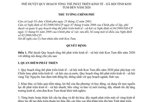 Quyết định 581/QĐ-TTg phê duyệt Quy hoạch tổng thể phát triển kinh tế