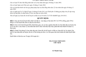 Quyết định 06/2011/QĐ-UBND giao chỉ tiêu kế hoạch điều chỉnh vốn đầu tư xây dựng cơ bản 2011 Bình Dương