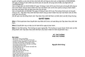 Quyết định 587/QĐ-TTg phê duyệt Điều lệ tổ chức và hoạt động Tập đoàn Hóa chất