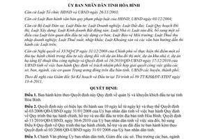 Quyết định 04/2011/QĐ-UBND quy định về quản lý khuyến khích đầu tư tại Hòa Bình