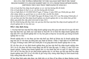 Thông tư 52/2011/TT-BTC hướng dẫn thực hiện Quyết định 21/2011/QĐ-TTg