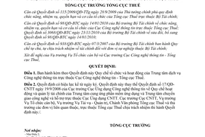 Quyết định 528/QĐ-TCT Quy chế tổ chức và hoạt động Trung tâm dịch vụ