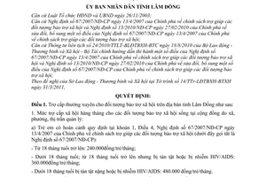 Quyết định 18/2011/QĐ-UBND  chế độ trợ cấp, trợ giúp đối tượng bảo trợ xã hội