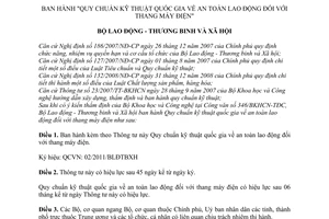 Thông tư 08/2011/TT-BLĐTBXH Quy chuẩn kỹ thuật quốc gia an toàn lao động