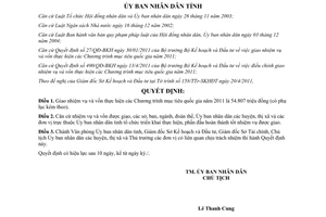 Quyết đinh 07/2011/QĐ-UBND giao nhiệm vụ vốn Chương trình mục tiêu quốc gia 2011 Bình Dương