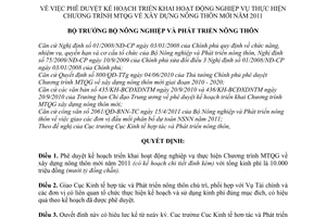 Quyết định 840/QĐ-BNN-KTHT Chương trình mục tiêu quốc gia xây dựng nông thôn mới