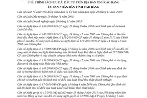 Quyết định 712/2011/QĐ-UBND chính sách ưu đãi đầu tư tỉnh Cao Bằng