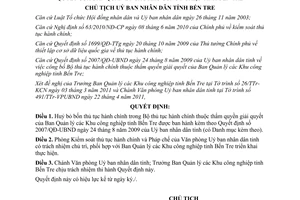 Quyết định 969/QĐ-UBND  công bố hủy bỏ thủ tục hành chính