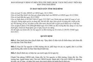 Quyết định 03/2011/QĐ-UBND  diện tích tối thiểu được tách thửa đất