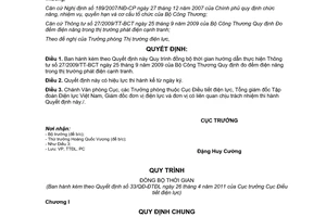 Quyết định 33/QĐ-ĐTĐL  Quy trình đồng bộ thời gian