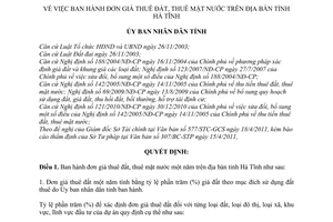 Quyết định 06/2011/QĐ-UBND đơn giá thuê đất, mặt nước