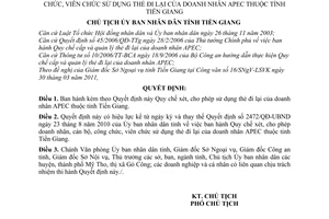 Quyết định 1121/QĐ-UBND quy chế xét, cho phép doanh nhân