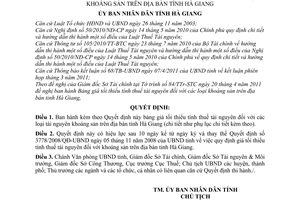 Quyết định 866/2011/QĐ-UBND bảng giá tối thiểu tính thuế tài nguyên