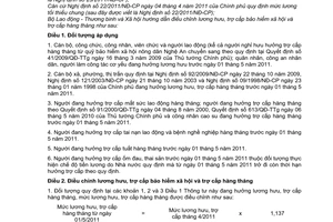 Thông tư 13/2011/TT-BLĐTBXH hướng dẫn điều chỉnh lương hưu, trợ cấp bảo hiểm