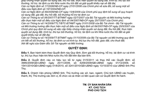 Quyết định 1467/2011/QĐ-UBND Đơn giá bồi thường, hỗ trợ, tái định cư