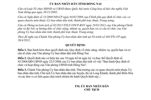 Quyết định 31/2011/QĐ-UBND chức năng nhiệm vụ quyền hạn cơ cấu tổ chức Đồng Nai