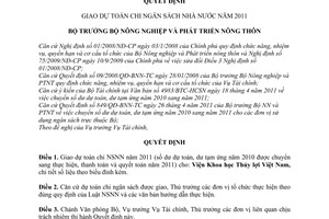 Quyết định 558/QĐ-BNN-TC giao dự toán chi ngân sách nhà nước
