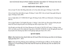 Quyết định 96/QĐ-UBND Kế hoạch phát triển thương mại điện tử Quảng Ngãi giai đoạn 2011 2015