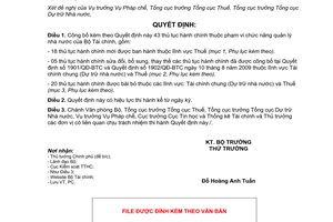 Quyết định 1008/QĐ-BTC năm 2011 công bố Thủ tục hành chính của Bộ Tài chính