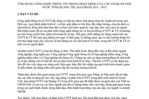 Kế hoạch 1021/KH-UBND ứng dụng công nghệ thông tin cơ quan nhà nước Quảng Trị 2011 2015