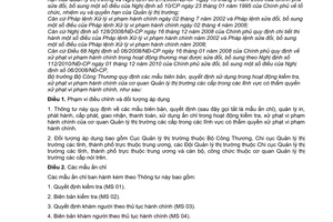 Thông tư 19/2011/TT-BCT mẫu biên bản quyết định sử dụng trong hoạt động kiểm tra